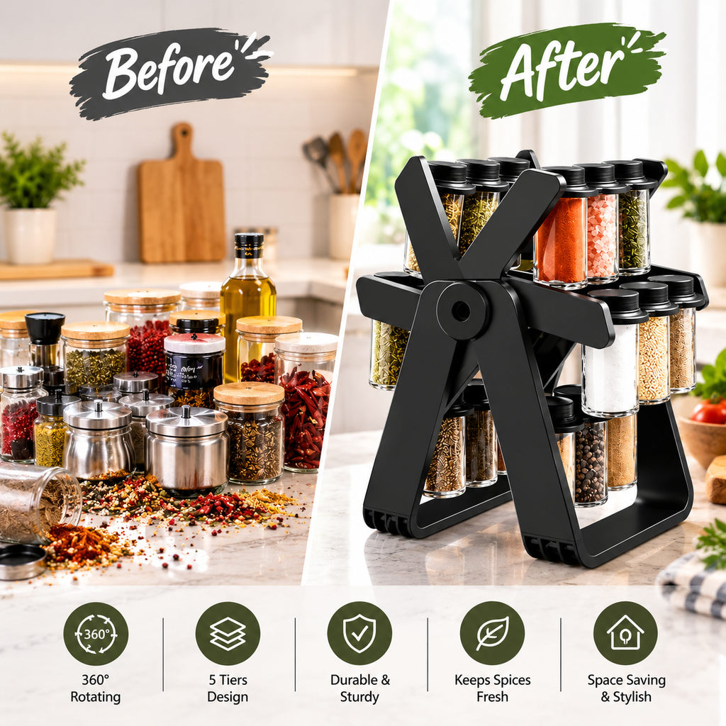 حامل بهارات دوار بـ 18 برطمان